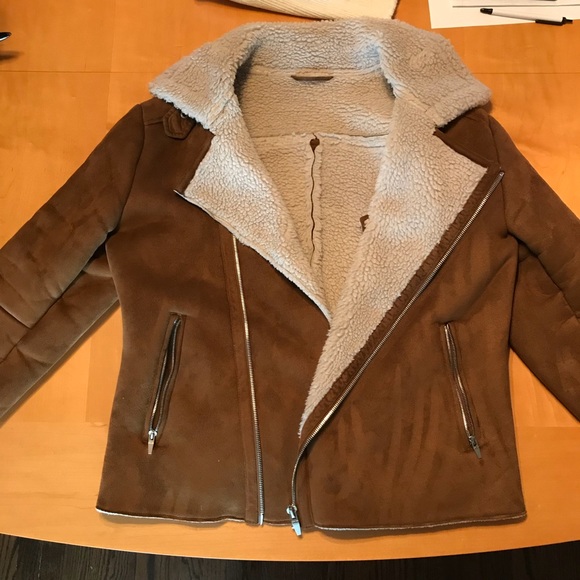 zara fur lined biker jacket